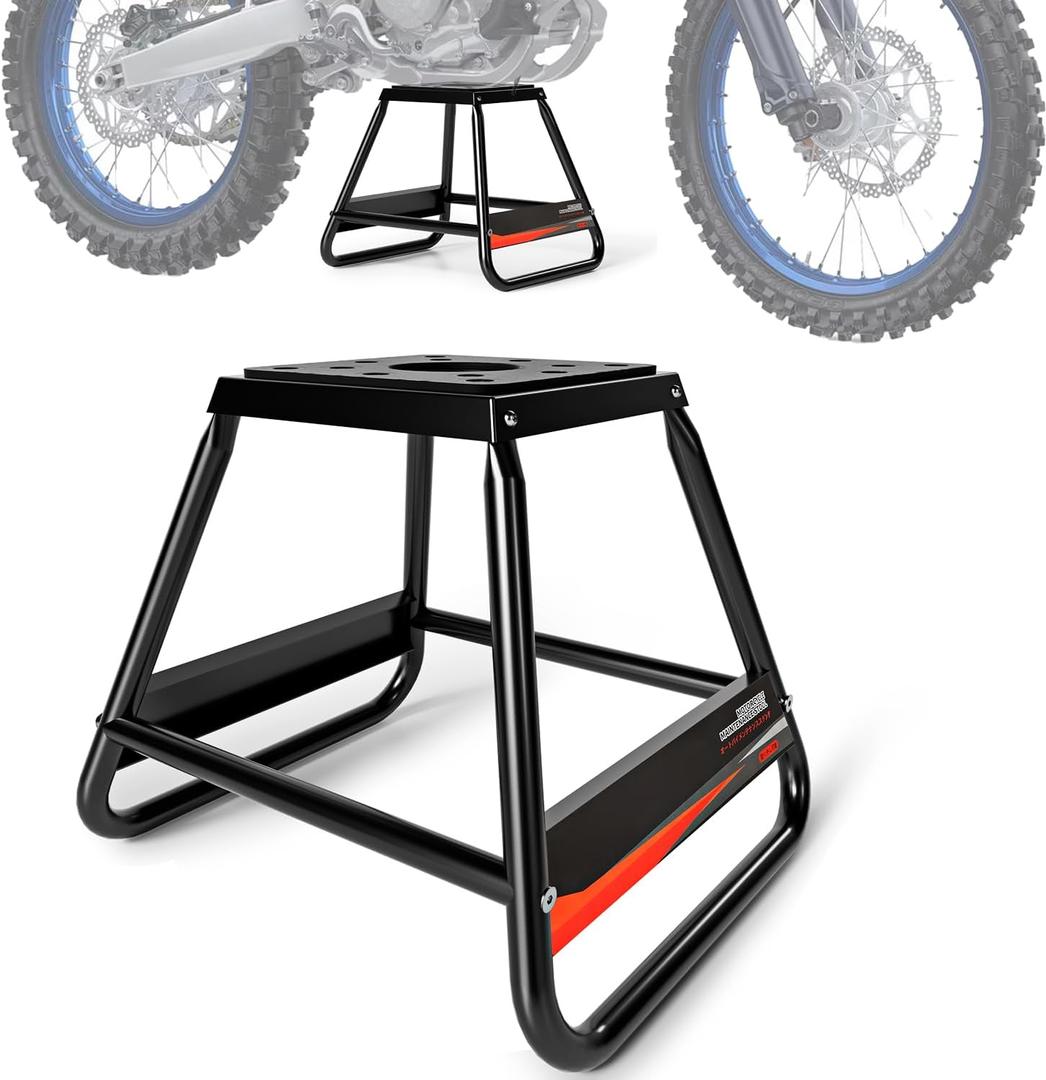 Dirt Bike Stand Motorcycle Lift Panel Stand Maintenance Detachable Anti Slip Heavy Duty Universal Stand for Most Motorcycles Motocross Dirt Bike Dual Sport Enduro Black