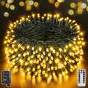 BrightChristmas 500 LED 164 FT Christmas Lights, Waterproof Outdoor String Lights with Remote and Timer, Christmas Tree Lights with 8 Modes Dimmable, Fairy Lights for Holiday Decor (Warm White)