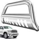 AUTOSAVER88 Bull Bar Compatible for 2004-2023 Ford F150 F-150 Stainless Chrome Bull Bar 3" Push Front Bumper Grill Grille Guard with Skid Plate