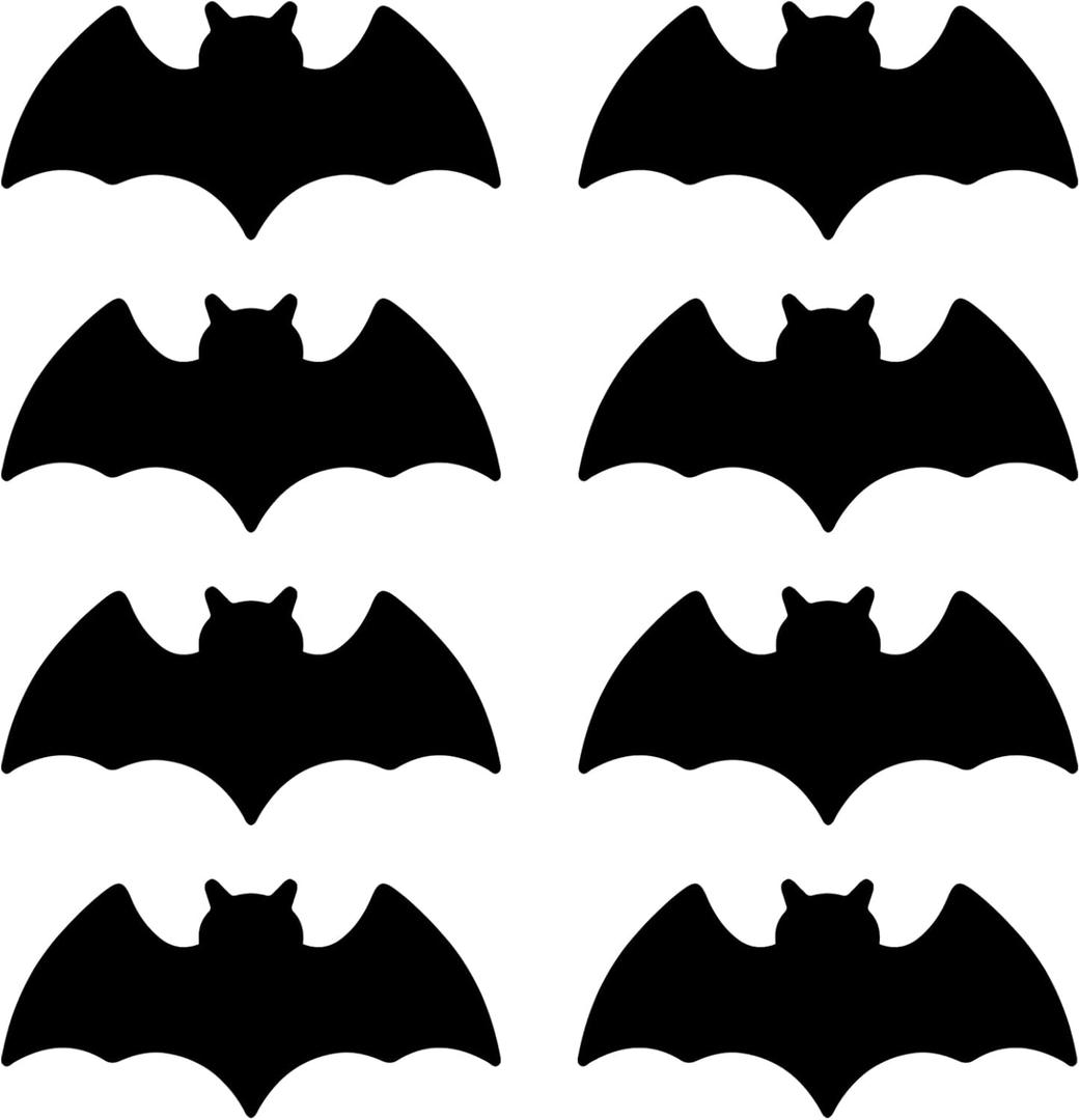 Geyee 100 Pcs Bat Cutouts - Realistic Black Bat Paper Cutout for Halloween Craft Projects & Party Supplies