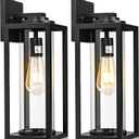 FILIYANO 20inch Dusk to Dawn Outdoor Wall Light Fixtures - 2 Packs Large Exterior Waterproof Lighting, Modern Porch Sconces Wall Mounted Lighting, Industrial Black Outside Lantern for Front Door