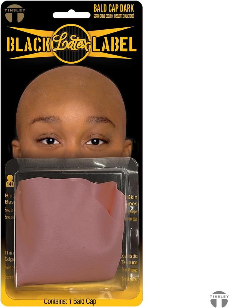 Dark Brown Bald Cap by Black Label Latex  Realistic Skin Texture, Lightweight & Durable for Professional Makeup, Cosplay, and Costume Use