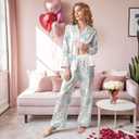 Unisex Ultra Soft Pajama Set, Valentines Pajamas, Soft Warm Matching Sleepwear Gift for Women Men (L)