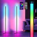 Corner Floor Lamp, 2 Pack LED Corner Lamp with App/Remote/Button Control, Smart RGB Floor Lamp with 16 Million DIY Colors & 68+ Scene, 300+ Scene, Music Sync for Living Room, Bedroom, Gaming Room (57")