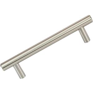 10 Pack Rok Hardware Contemporary 4-1/4" (108mm) Hole Centers Euro Stye Brushed Nickel Pull Handle 5-13/16" (148mm) Overall Length