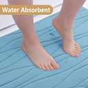 Buganda Memory Foam Bathroom Rug Mat 30x20, Extra Soft and Absorbent Bath Mats, Non-Slip and Machine Washable Bath Rugs for Bathroom Floor,Tub and Shower, Blue