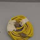 Southwire Outdoor Extension Cord – Durable Vinyl Jacket for For Farm, Ranch & Workshop - Lighted End With Reinforced Blades - SJTW, Yellow - 12 Gauge, 3 Prong - 50 Feet