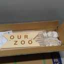 Stuffed Animal Storage Zoo with Wheels, Wooden Large Stuff Animals Plushies Holder, 22.5" D x 22.5" W x 64" H Toy Organizer Storage Cage with Elastic Band and Net for Nursery Playroom Bedroom