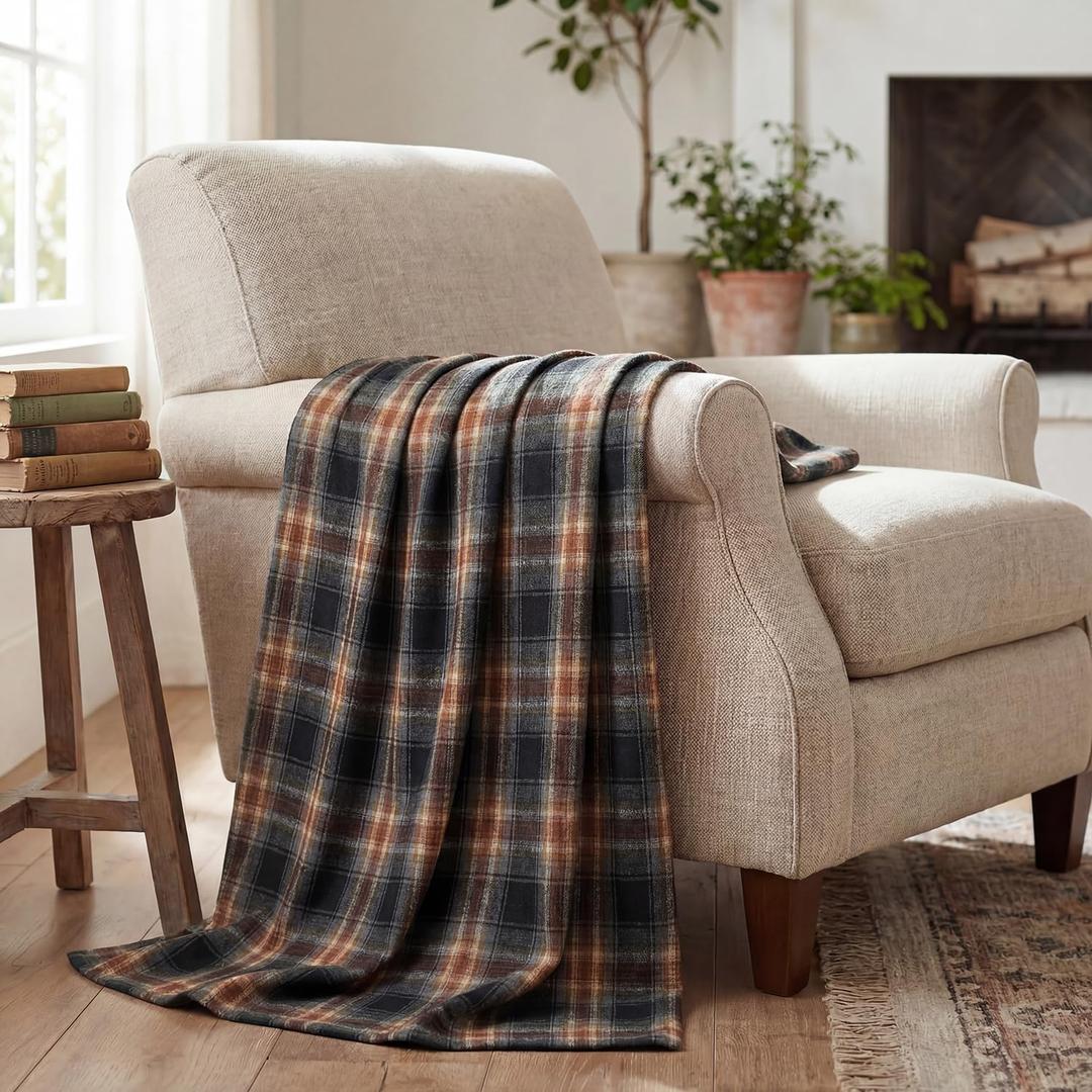 Horaldaily Colorful Farmhouse Plaid Spring Decorative Blanket Throw, Spring Summer Rustic Soft Lightweight Blanket for Couch Sofa Bed Lounging Decoration, Ideal Gifts for Kids Adults Self, 50x60