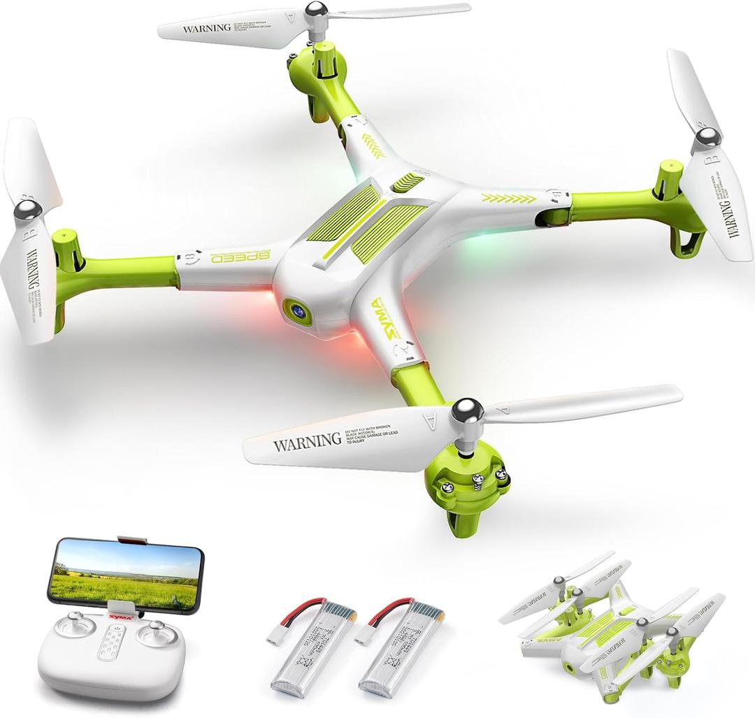 SYMA X600W Drone for Kids with 1080P HD FPV Camera Remote Control Toys Gifts for Boys Girls with Altitude Hold, Headless Mode, One Key Take-off/Landing, 3D Flips and 2 Batteries, White (White)