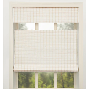 Cordless Natural Woven Wood Shades, Custom Bamboo Roman Shades for Windows, Light Filtering Lined Room Darkening Window Blinds for Doors, Windows (90"W x 118"H)