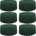 10 Pack Hunter Green Round Tablecloths - 120 Inch, Polyester Table Cover for Round Table, Stain and Wrinkle Resistant Washable Fabric Tableloth, Polyester Tablecloth for Wedding Banquet Parties