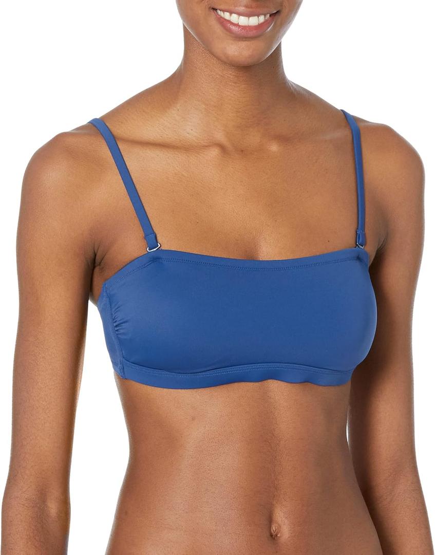 Amazon Essentials Womens Bandeau Swim Top (X-Small, Deep Blue)