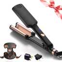 Wave Curling Iron Hair Crimper for Women Hair Waver for Short Long Hair (Pink-Black)