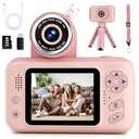 Makolle Kids Camera Toys for Girls 3-12 Year Old,Toddler HD Digital Video Camcorder Camera with Tripod,Children Chritmas Birthday Gift with 32GB SD Card-Pink