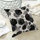 Boho Black Pillow Covers 18x18 Inch Abstract Black Gold Geometric Throw Pillow Covers Set of 2 Modern Art Pillow Cases Outdoor Decor for Living Room Bedroom Linen Square Cushion