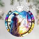 2 x Christmas Ornaments: Stained Glass Ornament, Christmas Tree Ornament, Hanging Ornaments for Home Decor & Xmas Tree Decorations  Exquisite Holiday Decor, Gifts & Holiday Present - Witch (Wizard)