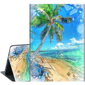 Case for Kindle Fire HD 10 & 10 Plus Tablet (11th Generation, 2021 Release) 10.1", Slim PU Leather Folio Stand Cover with Auto Wake/Sleep, Palm Tree