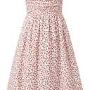 Sunny Spirit Girl's Summer Floral Dresses Kids Cute Ruffle Sleeve Smocked Flowy Dress 6-14 Years