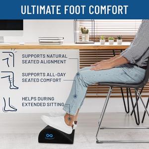 Foot Rest for Under Desk at Work - Memory Foam Office Foot Stool & Under Desk Footrest Leg Elevation Pillow for Gaming & Home Office, Supports Posture (Black)