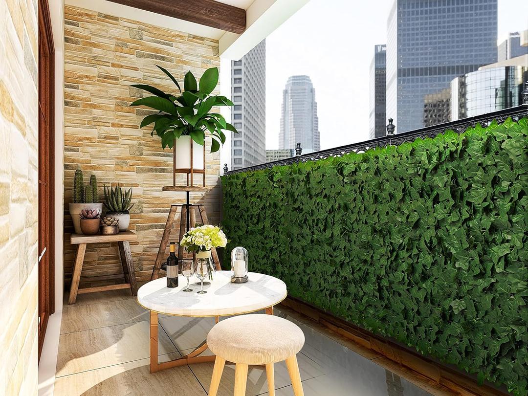 ColourTree 39" x 138" Artificial Ivy Privacy Fence & Backdrop Wall, Sturdy Backed Faux Leaves Hedges Panel for Outdoor, Indoor Decor