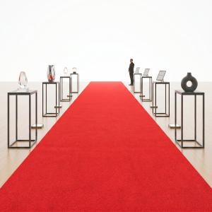 3x15 Ft Red Carpet Runner with Non-Slip TPR Rubber Backing, Aisle Runner Rug for Wedding Party Prom, Indoor Outdoor Waterproof Runway Carpet for Events & Entrance