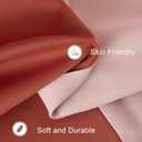 96 Inches Long Baby Pink and Burnt Orange Pleated Curtains for Bedroom, Room Darkening Soundproof Memory Shaped Two Colors Pleated Drapes with Hooks for Traverse Rod, 42"x96"x2