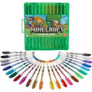Innovative Designs Minecraft Gel Pens Set for Kids, 24 Pack with Glitter Gel Pens, Cute Pens for Boys and Girls