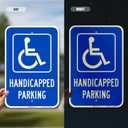 SmartSign Handicapped Parking Sign, 12 x 18 Inches 3M Engineer Grade Reflective Aluminum, Pre-Drilled Holes, USA Made