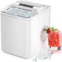 DUMOS Countertop Ice Maker, Portable 1.5L Ice Machine with Self-Cleaning, 26.5lbs/24H Fast Ice Making, 9 Bullet Ice Cubes in 6 Mins, 2 Size Options, Quiet Compact Ice Maker, Bright White