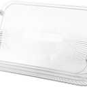 Aayoruro Serving Tray with Handles Set of 3 Rectangular Large Serving Platters 16.5/14.9/13.2 Inch White Plates for Dinner, Party, Entertaining, Transparent
