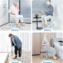 FSA/HSA Eligible Shower Stool 350lbs Bath Seat Chair, Tool-Free Assembly Height Adjustable Bath Bench with Padded Seat for Seniors, Elderly, Disabled, Handicap by Health Line Massage Products