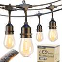 addlon 100FT Outdoor String Lights with Remote Dimmable Patio Lights Waterproof Shatterproof Edison Bulb for Outside Backyard Porch Garden Bistro Pergola Party Decor, Warm Ambience Lighting