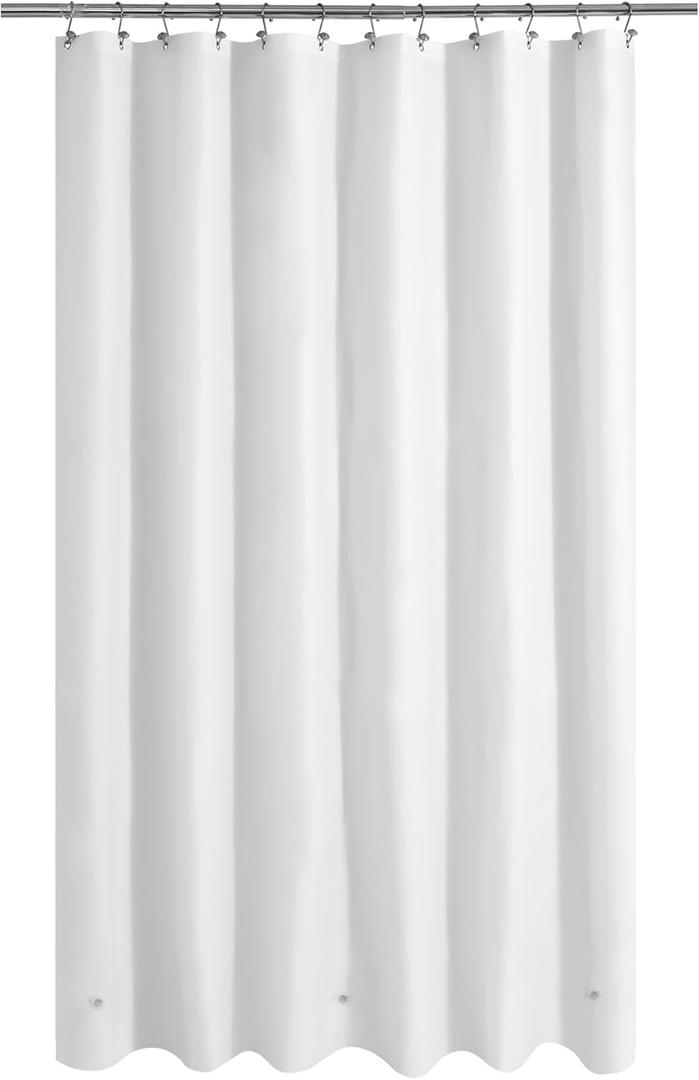 Mrs Awesome Extra Long Shower Curtain Liner with 3 Magnets, Ceiling to Floor XL PEVA Plastic Shower Curtain for Bathroom Lightweight & Waterproof, 72 x 96, White