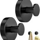 STWWO Suction Cup Hooks for Shower, Heavy Duty Towel Hooks for Bathroom Walls No Damage, Modern Shower Suction Hooks for Kitchen Wall, Glass, Mirror, Tile, Hanging Towels Robes, Black (2 Pack)