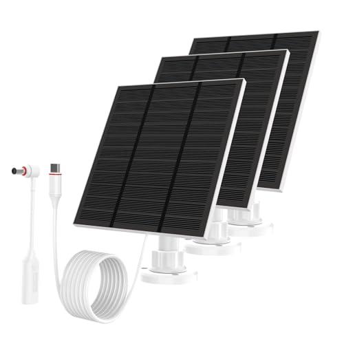 Solar Panels for Ring Camera Outdoor (New Generation) 5W 5V Solar Panel Charger with USB-C&Plug for Spotlight Cam Plus&Stick Up Cam Pro.Waterproof IP65 360°Adjustable 2M Cable (White, 3)
