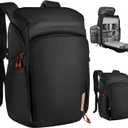 K&F CONCEPT Camera bags Waterproof 25L Large Capacity Camera Case with Raincover Camera Case 15.6 Inch Laptop Compartment Compatible with Canon/Nikon/Sony/DJI Mavic Drone Travel Camera Backpack