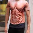 RAISEVERN Unisex Summer T-Shirts Crewneck Cool Short Sleeve Funny Graphic Print Top Casual Tees (Brown, S)