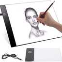 A6 Light Pad for Tracing, Ultra-Thin USB LED Light Box for Drawing, Sketching, Animation, and Diamond Painting, Dimmable Brightness Copy Board for Artists and Kids  5x3 1/2 inch