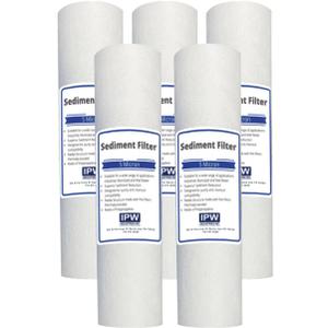Pack of 5 Compatible Replacment filter set for GE GXWH04F GXWH20F GXWH20S GXRM10 GX1S01R Compatible Filters, 5 Micron Water Filter Cartridges by IPW Industries Inc.