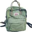 LuckyZ Women's Casual Style Lightweight Canvas Backpack Travel Daypack Small Handbag Purse Army Green