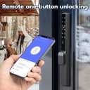 Sliding Door Lock, Smart Door Lock with Fingerprint RFID Keypad Bluetooth App Control, Electronic Biometric Digital Code with Double Hook for Thickness 22~110mm, Keyless Entry Patio Door Lock