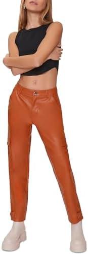 Forever 21 Womens Faux Leather Cargo Ankle Pants S