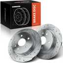 A-Premium 11.50 Inch (292.1mm) Rear Drilled and Slotted Disc Brake Rotors