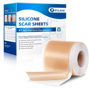 Silicone Scar Sheets, Silicone Scar Tape(1.6 x 60 Roll 1.5M), Silicone Scar Sheets for Surgical Scars, Keloid Bump Removal, Stretch Marks Removal, C-Section, Burn et