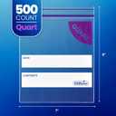 DiRose Quart Bags Pack of 500  1 Quart Reclosable Food Storage Bags  Practical and Durable Design  Food Safe Non-BPA Material  Easy Double Zip Closure  Ideal for Food, Snacks, Organizing (Clear)