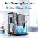 Antarctic Star Nugget Ice Makers Countertop, Pebble Ice Machine with Chewable Pellet Ice, 35Lbs/24H, Self-Cleaning, Sonic Ice, One-Click Operation, for Kitchen,Office Stainless Steel Black