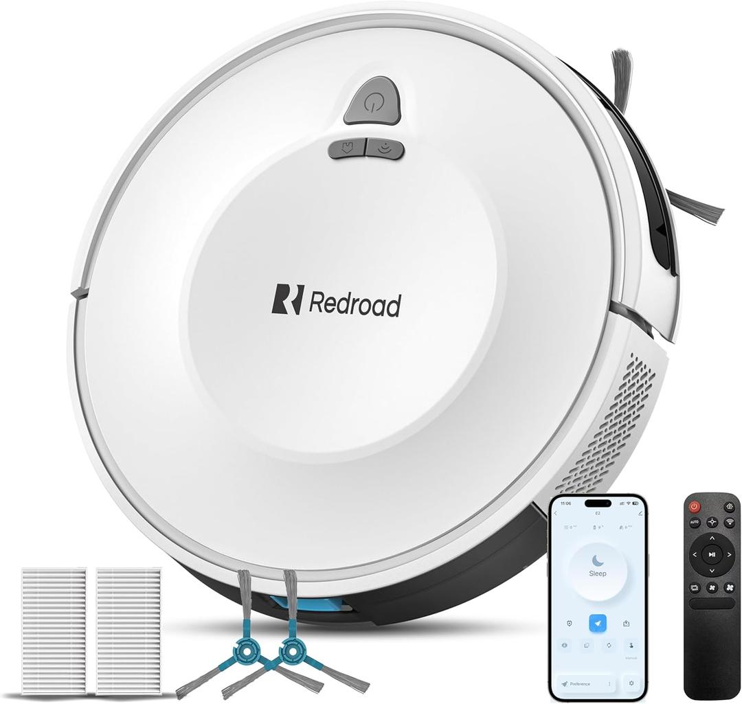Redroad Robot Vacuums,10KPa Robotic Vacuum Cleaner with Mapping,Lidar Navigation&Obstacle Avoidance,150mins Robot Vacuum with App/Alexa/Remote,Tangle-Free Pet Hair,Self-Charging for Hard Floor/Carpet (White)
