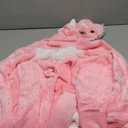 CALANTA Dinosaur Onesie Unisex Adult T-Rex Dragon Animal Costume Women Plush Pajamas One Piece Cosplay Halloween Christmas.Pink.M