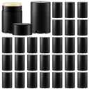 Teenyyou 30 Pack Empty Deodorant Containers, Bottom Filling, Plastic Oval Refillable Deodorant Containers Twist up Oval Lip Balm Tube for DIY Deodorants Lipstick Crayon Lotion(30ml/1oz,Black)
